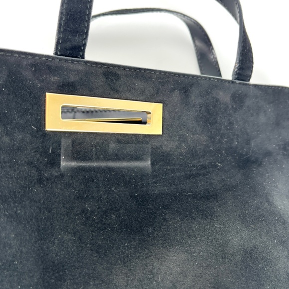 Authentic Vintage GUCCI Suede Black Mini Top Handle Satchel Bag - Picture 11 of 16